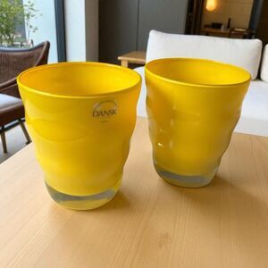 Dansk Rio Wavy Yellow Glasses – Vintage Tumblers Set of 2